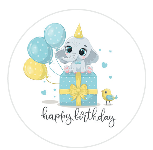 Elefant Motiv als essbarer Cupcake Aufleger, gedruckt auf Oblate Deluxe