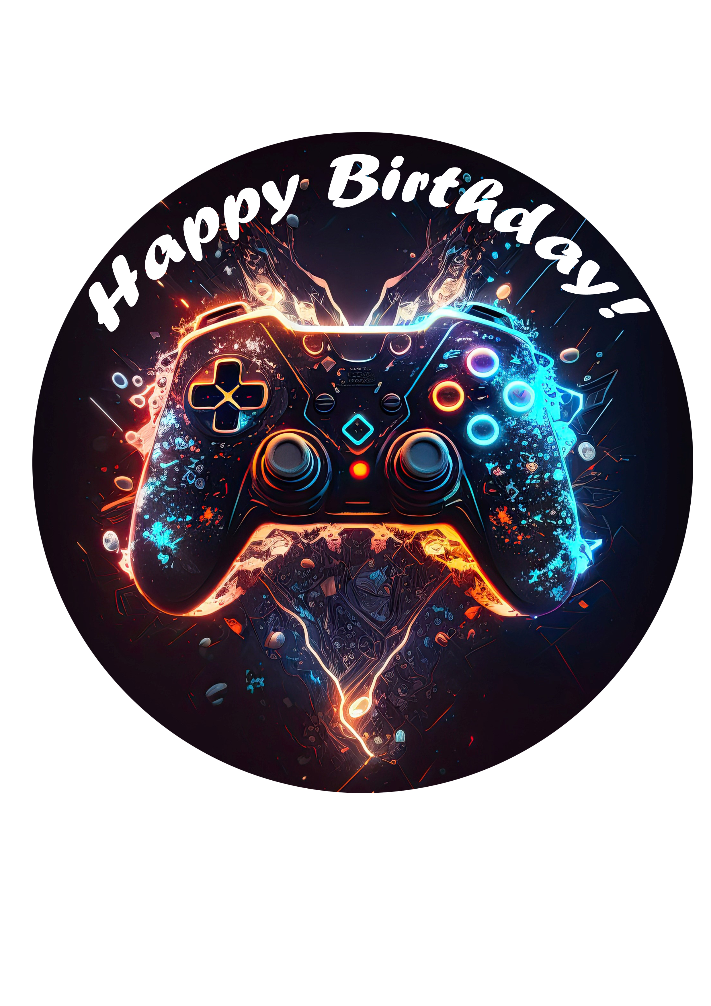 Tortenaufleger Gaming Controller „Happy Birthday“