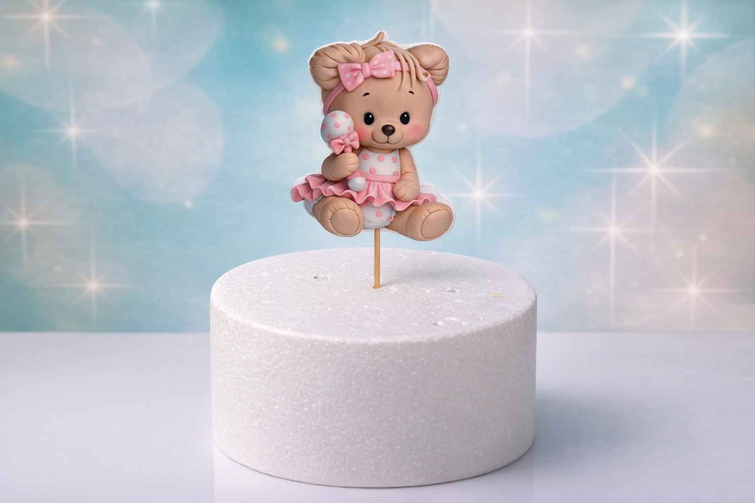 Caketopper 2 D Bärchen aus Fondant handgemacht –  Tortendeko zum Reinstecken