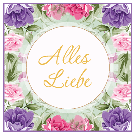 Petit Four Aufleger „Alles Liebe“ – Dekoraufleger für Punschkrapfen & Kekse