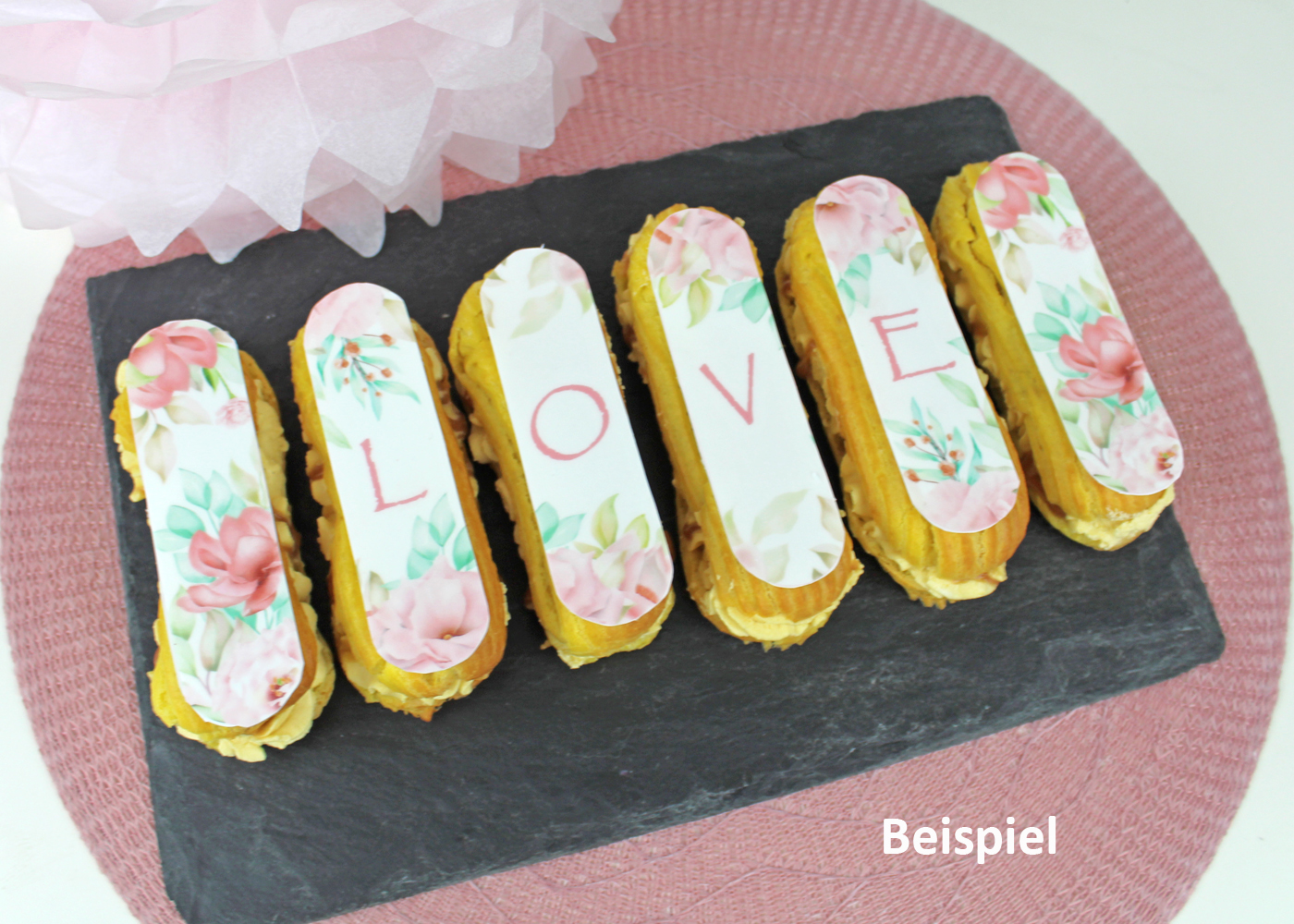Zuckeraufleger Geburtstag für Eclairs | Oblong Desserts