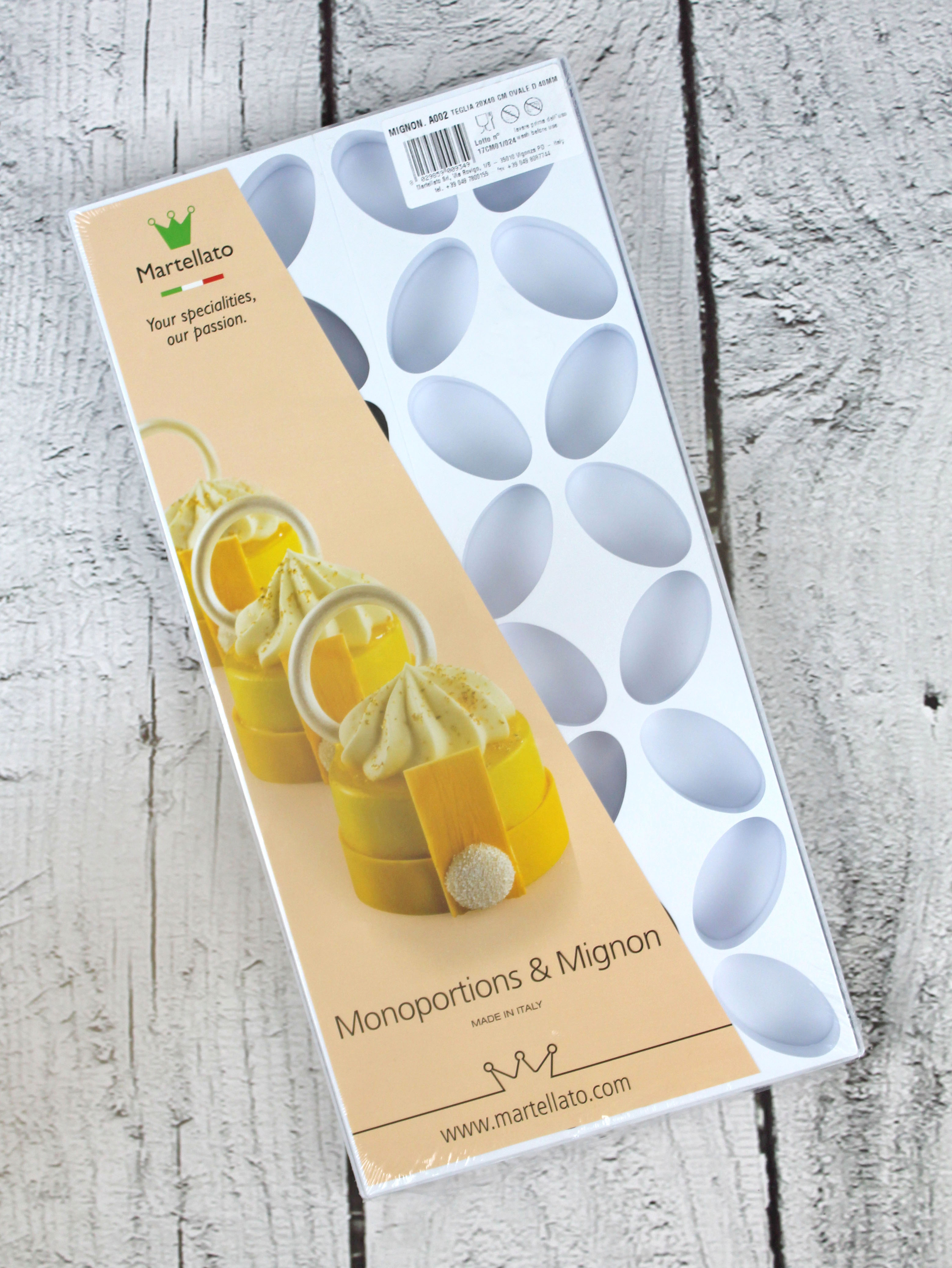 Dessertform Set Petit Fours oval klein – Dekorbiskuit Formen von Martellato