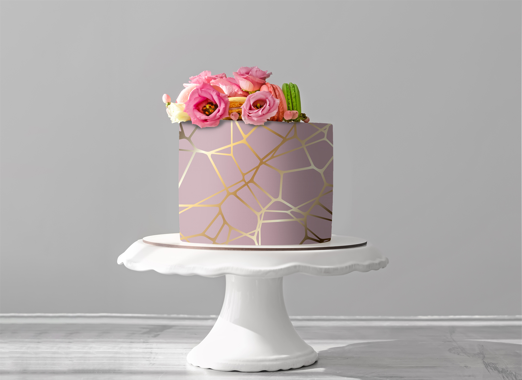 Deko Fondant rosa / gold
