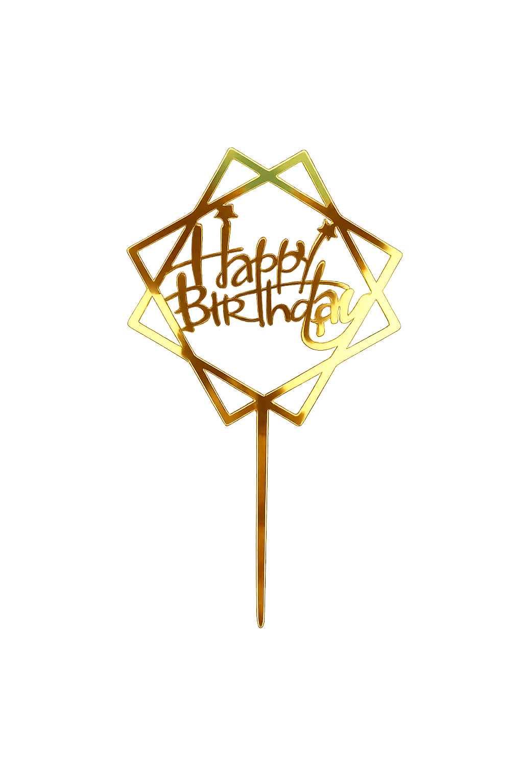Cake Topper „Happy Birthday“ Gold – Elegante Tortendeko für Geburtstag T2