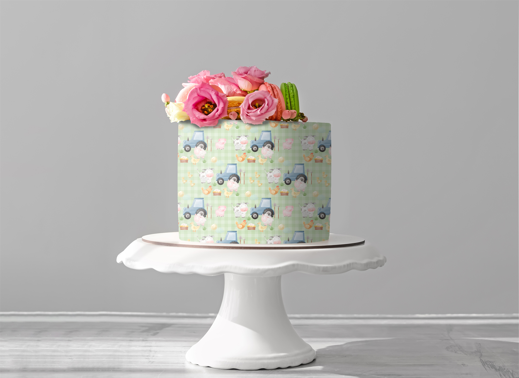 Deko Fondant Bauernhof Traktor