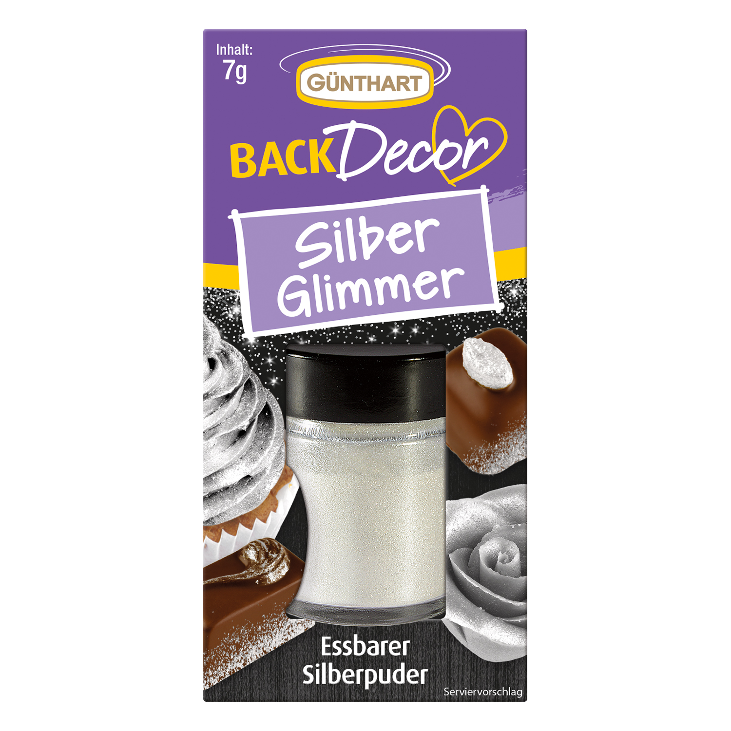 Essbarer Silber Glimmer Puder