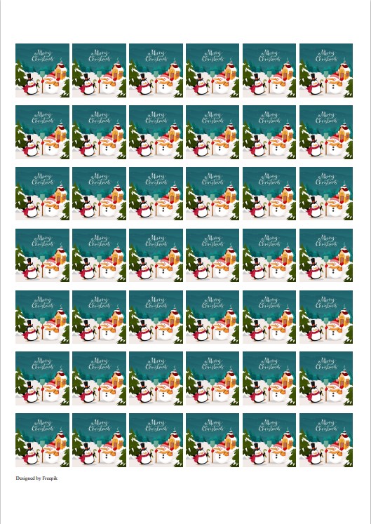 Petit Four Aufleger Weihnachten Schneemann