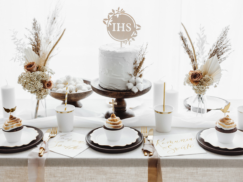 Cake Topper Sechseck Holz
