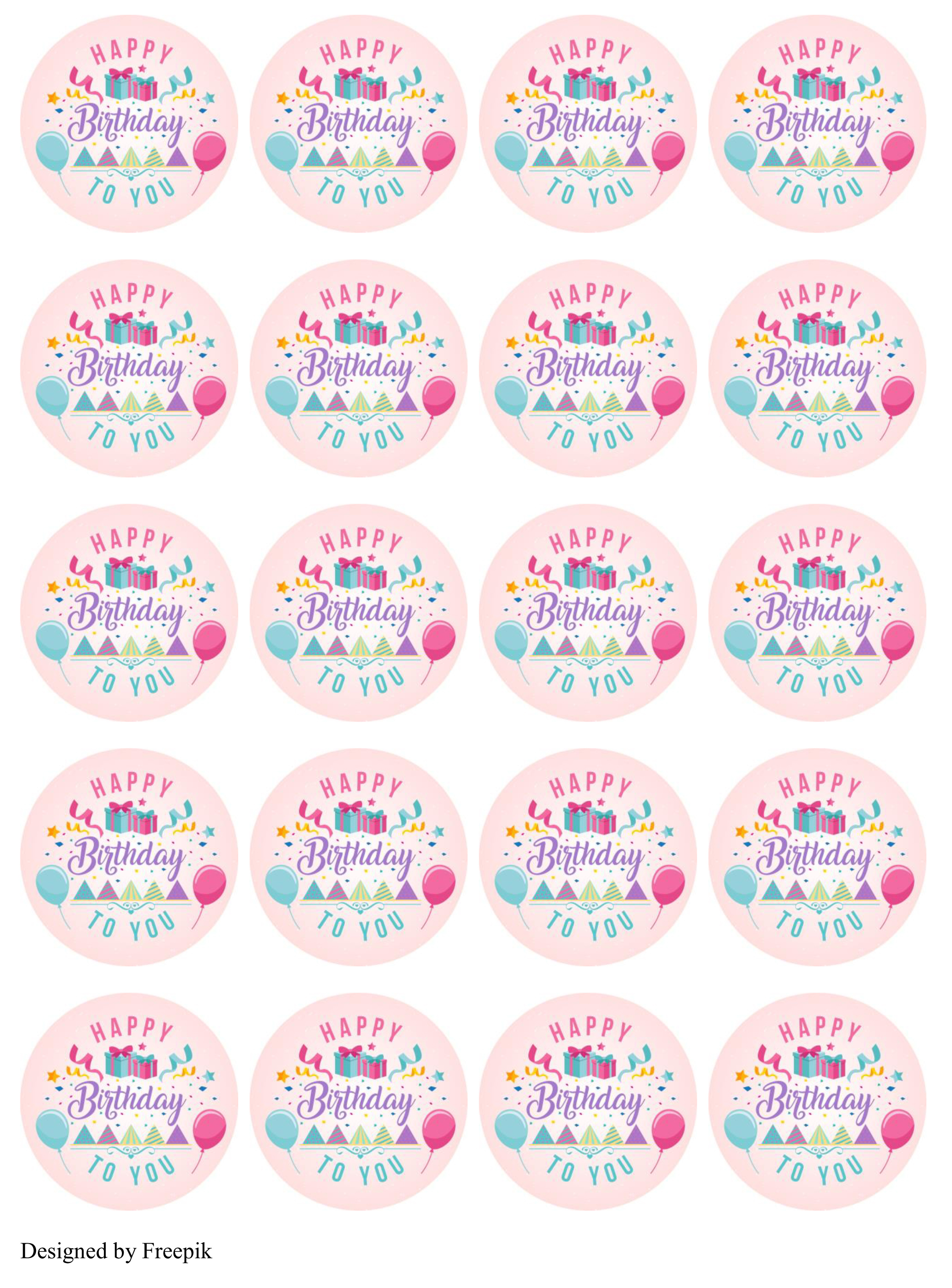 Muffinaufleger Geburtstag – essbare Cupcake-Aufleger