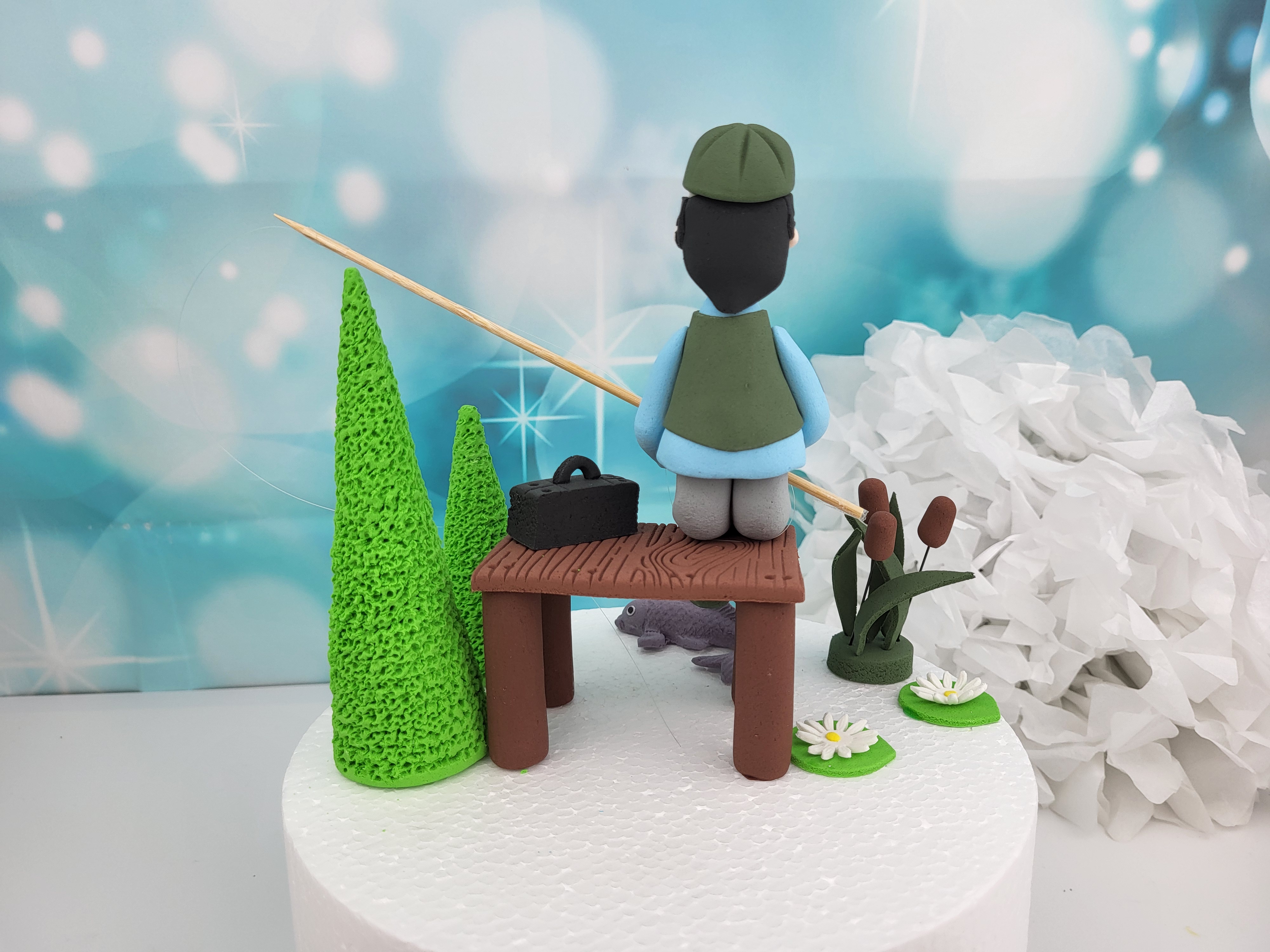 Zuckerfigurenset Angler/Fischer handgemacht