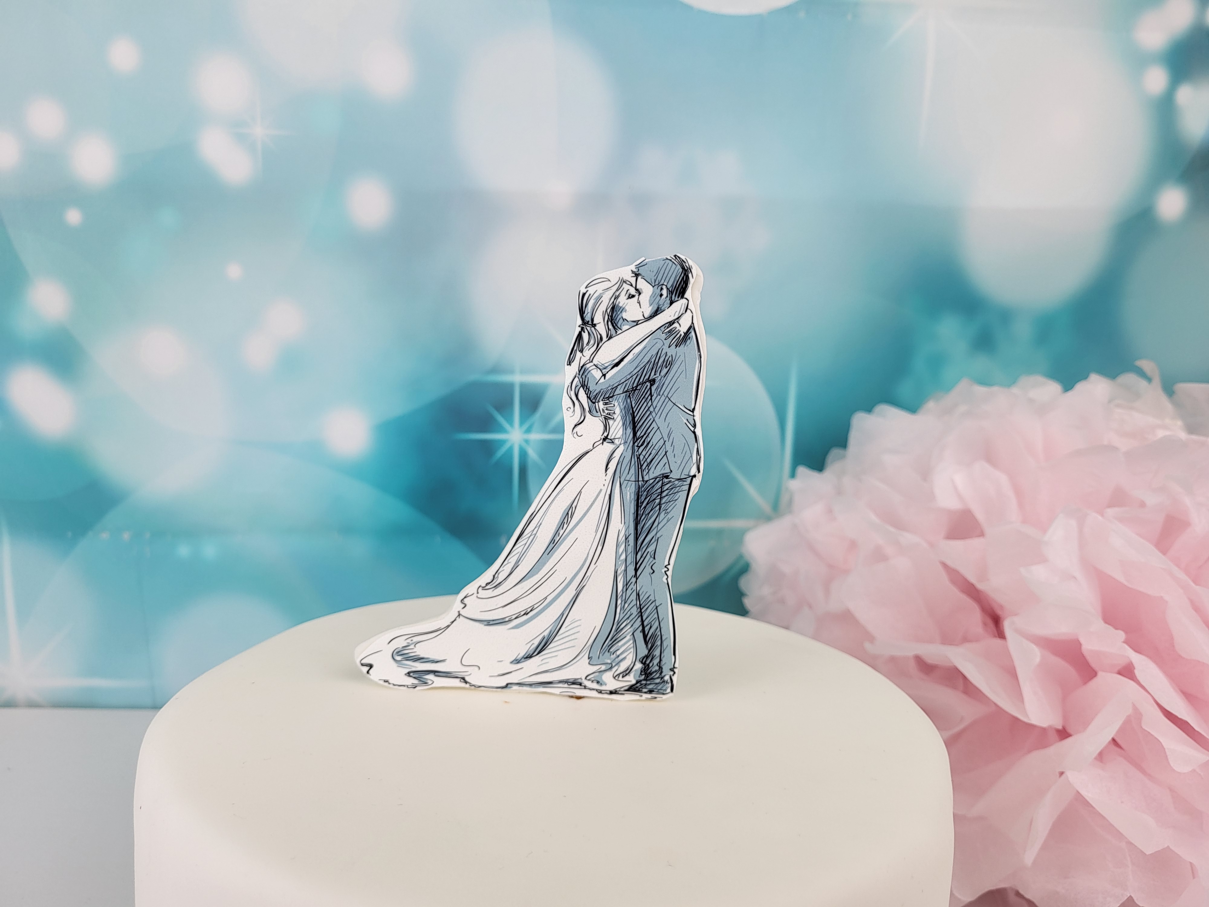 Cake Topper Brautpaar – Elegante Tortendeko für Hochzeitstorte & Verlobungsfeier