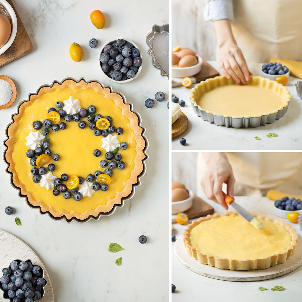 Runde Tarteform mit Hebeboden – Ø 25 x 3 cm