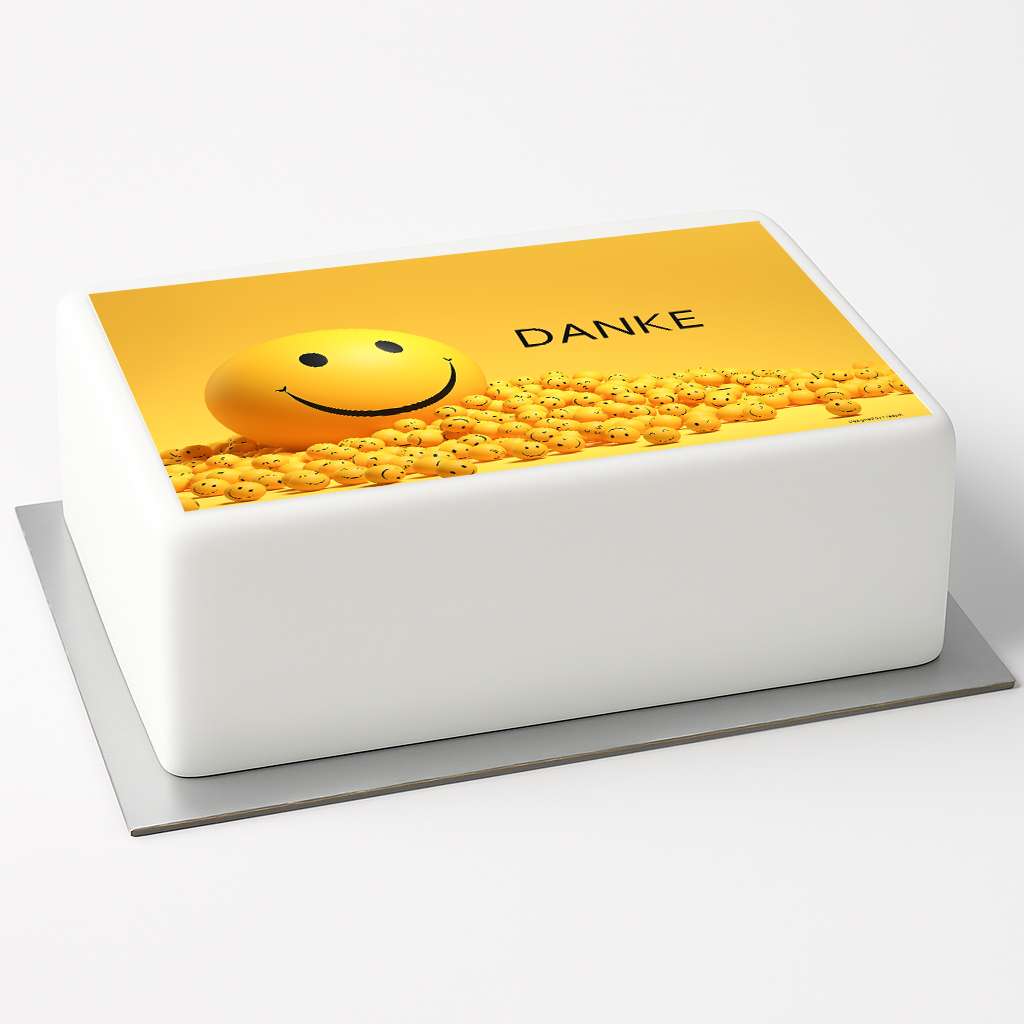 Tortenaufleger Danke Smiley
