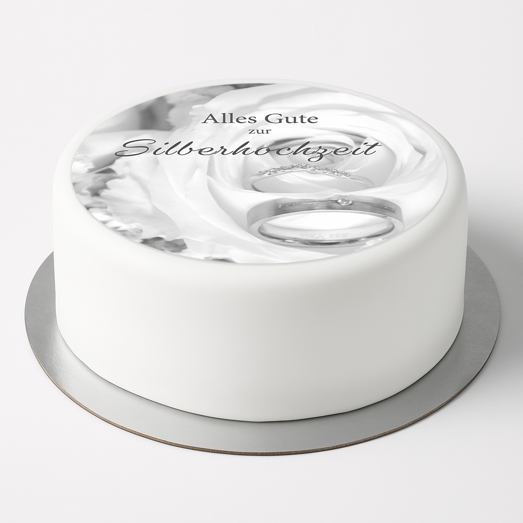 Tortenaufleger Silberhochzeit