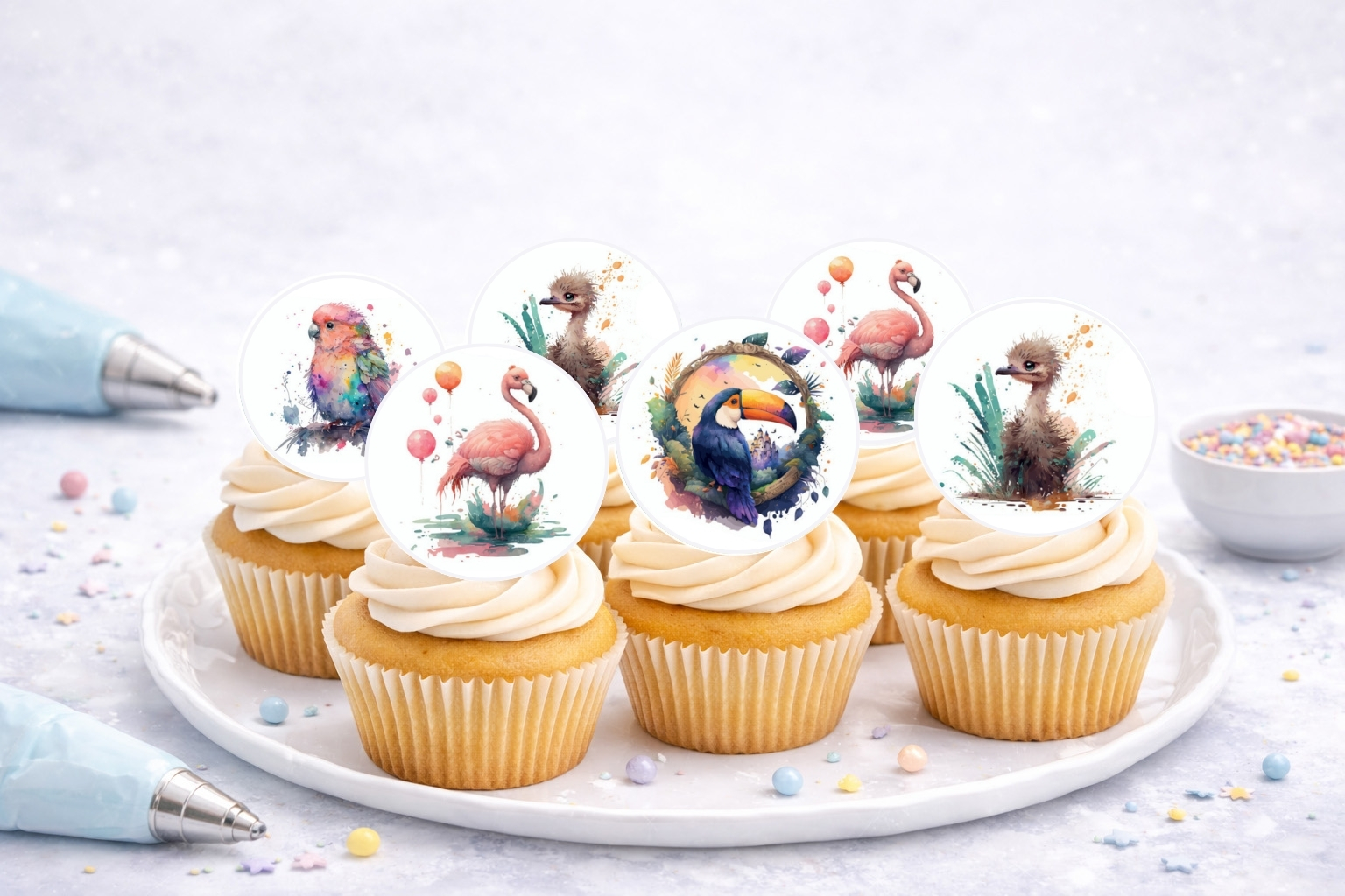 Muffinaufleger Vögel