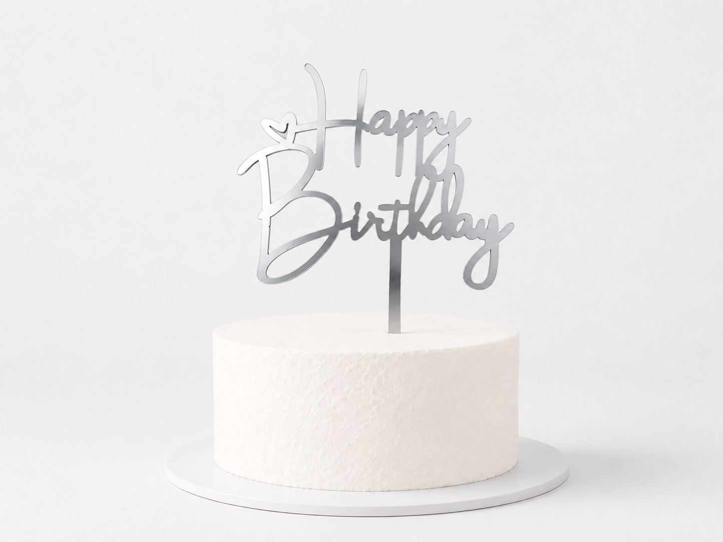 Caketopper "Happy Birthday" – Silber T2
