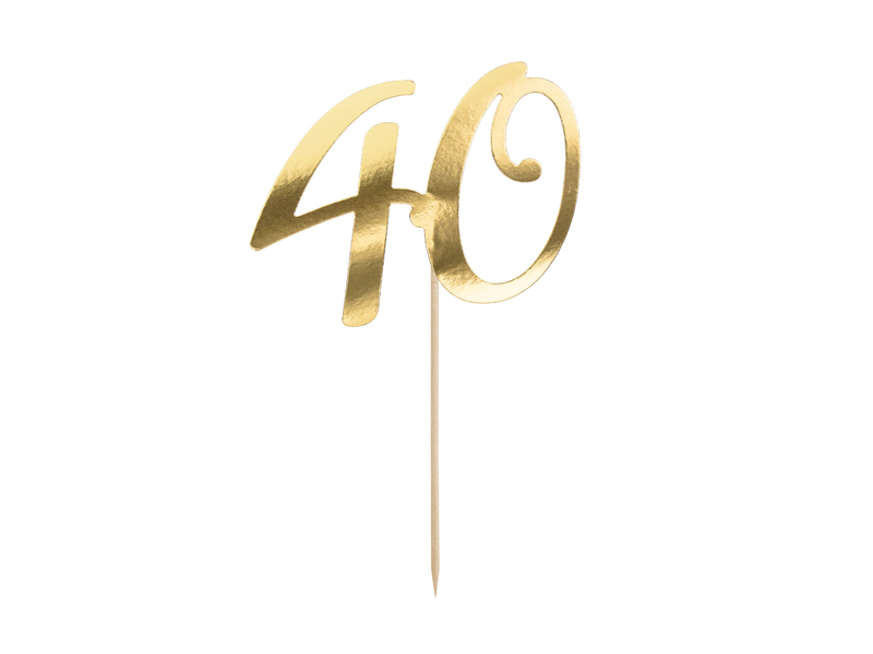 Cake Topper Zahl 40 gold