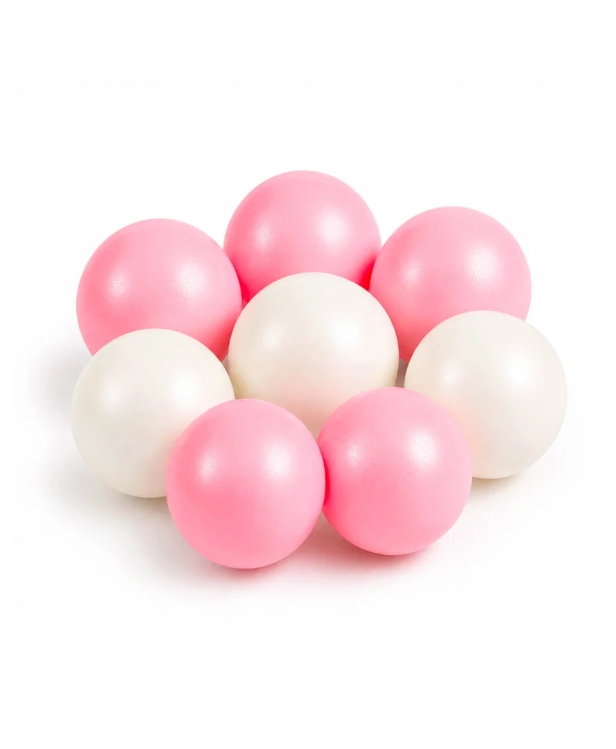 Mini-Gelee- Gelatinekugeln Weiß-Rosa – 7 Stück essbare Tortendeko