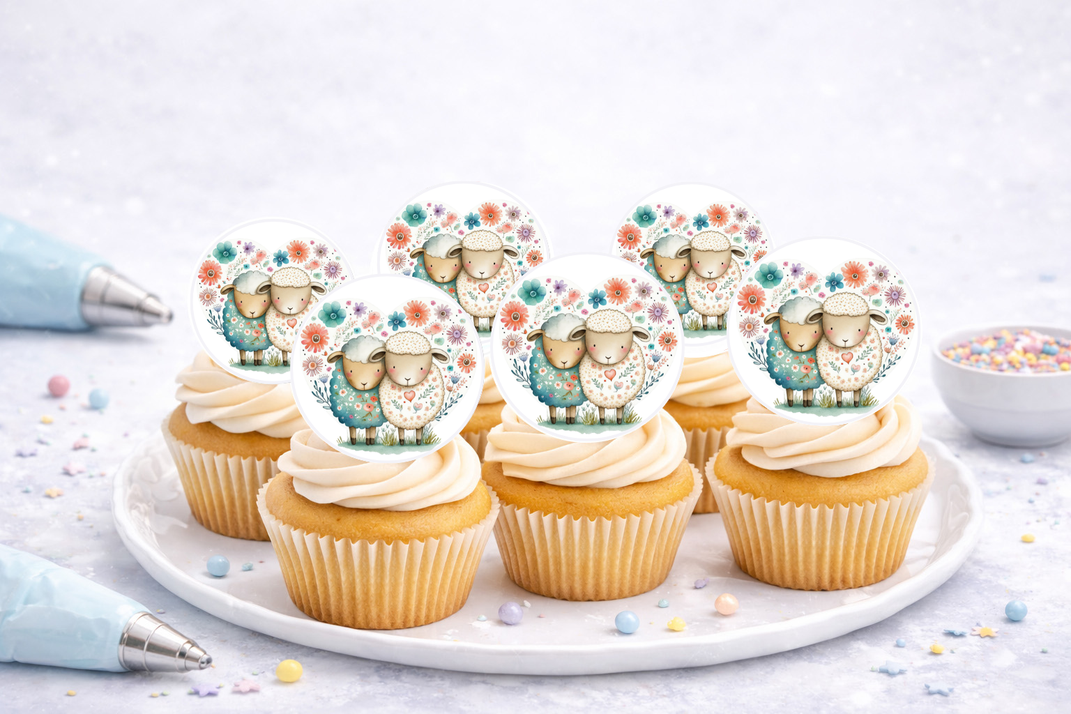 Muffinaufleger  Schafe