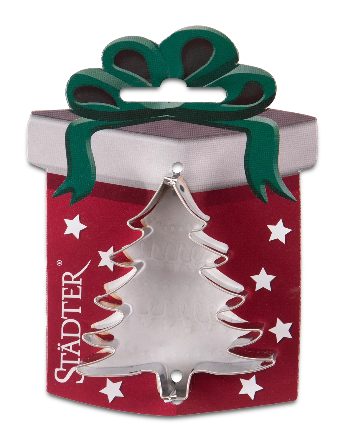 Keksausstecher Tannenbaum 6,5 cm – Edelstahl auf Geschenkkarte