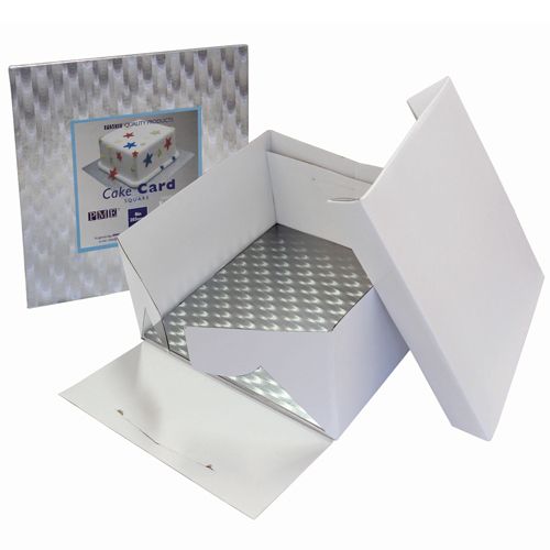 Set Tortenschachtel inkl. Tortenplatte 27,5 cm quadratisch