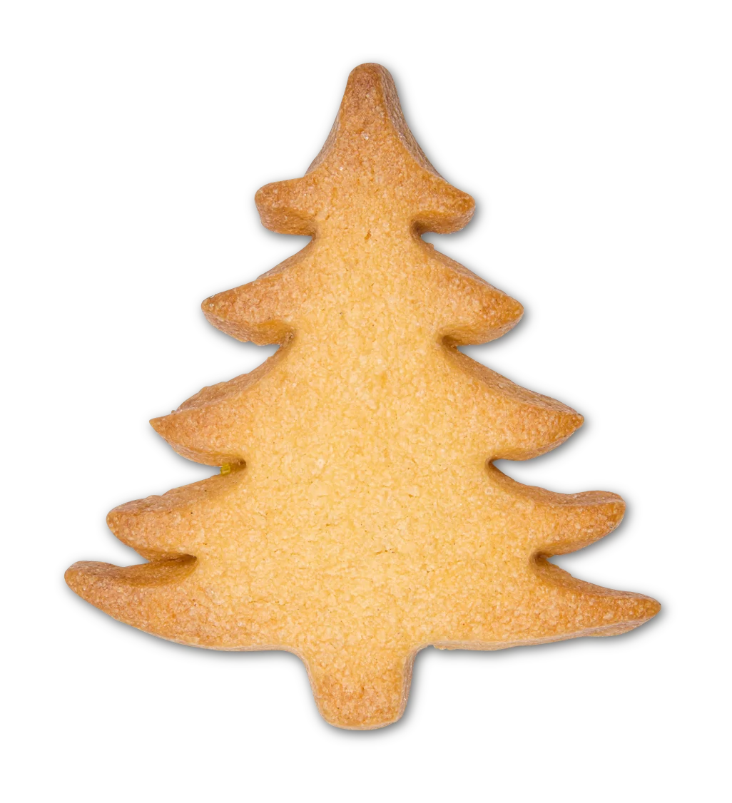 Keksausstecher Tannenbaum 6,5 cm – Edelstahl auf Geschenkkarte