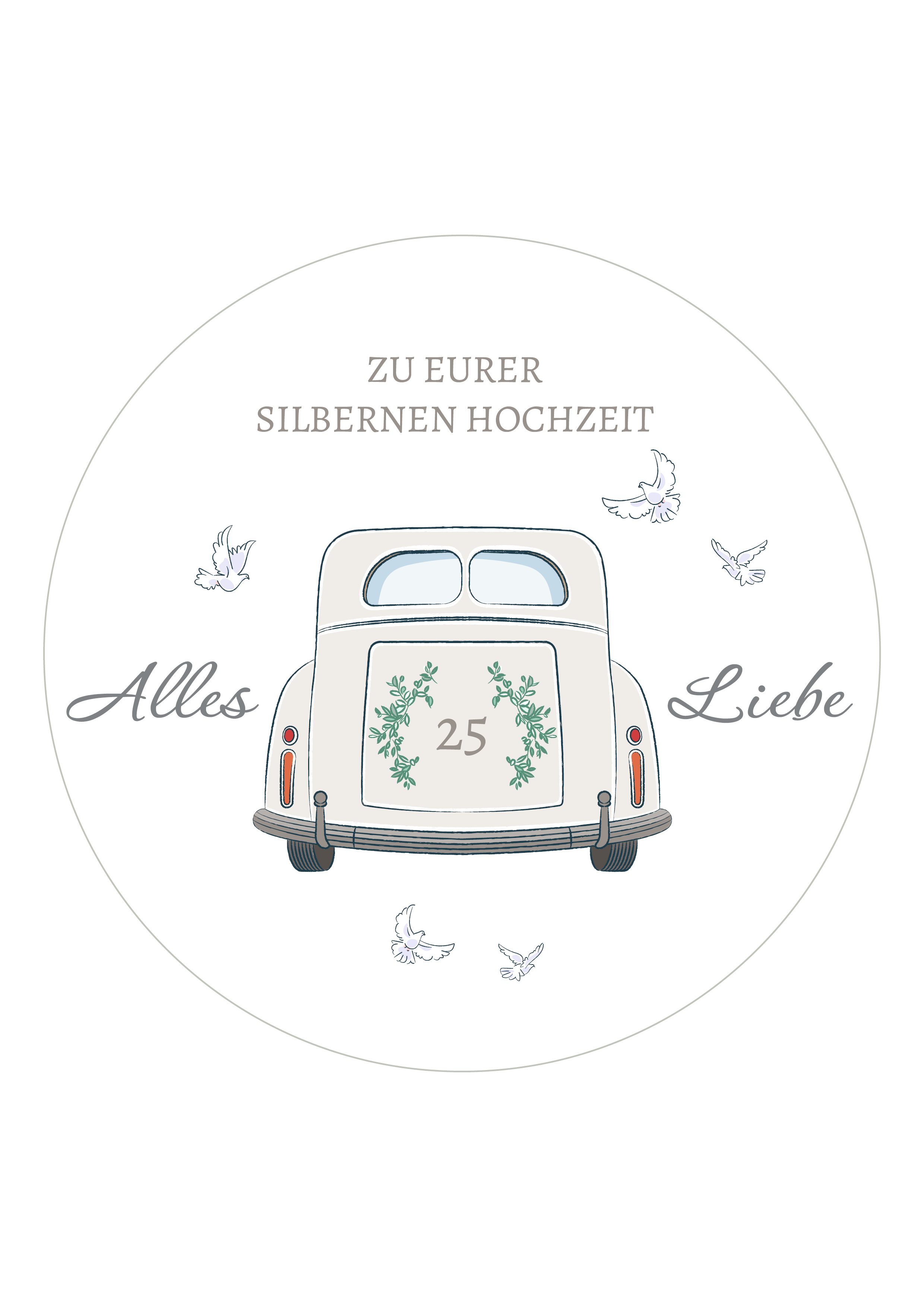 Tortenaufleger Silberhochzeit