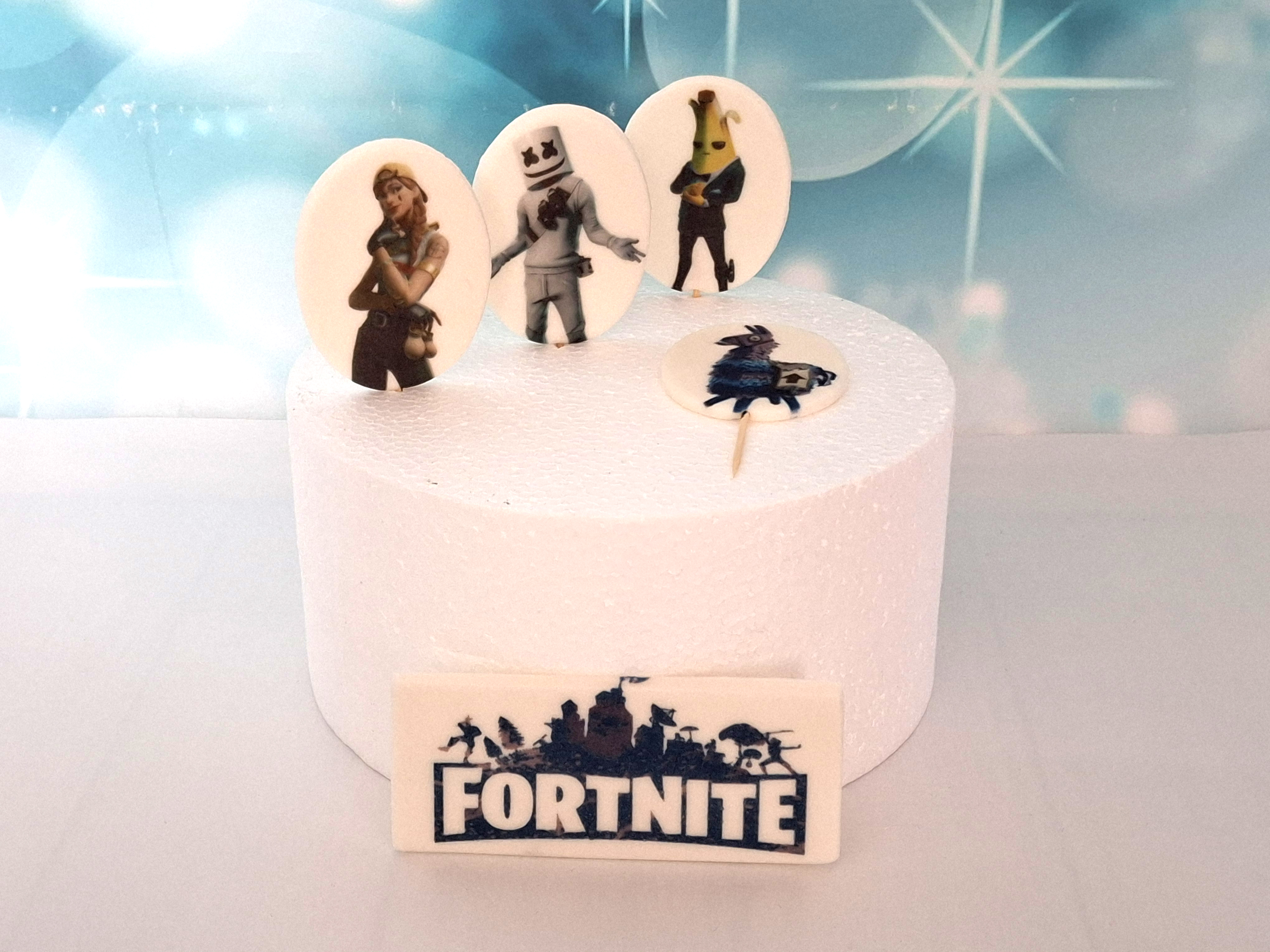 Fortnite Zuckerdekoration für Torten – Tortenstecker Set