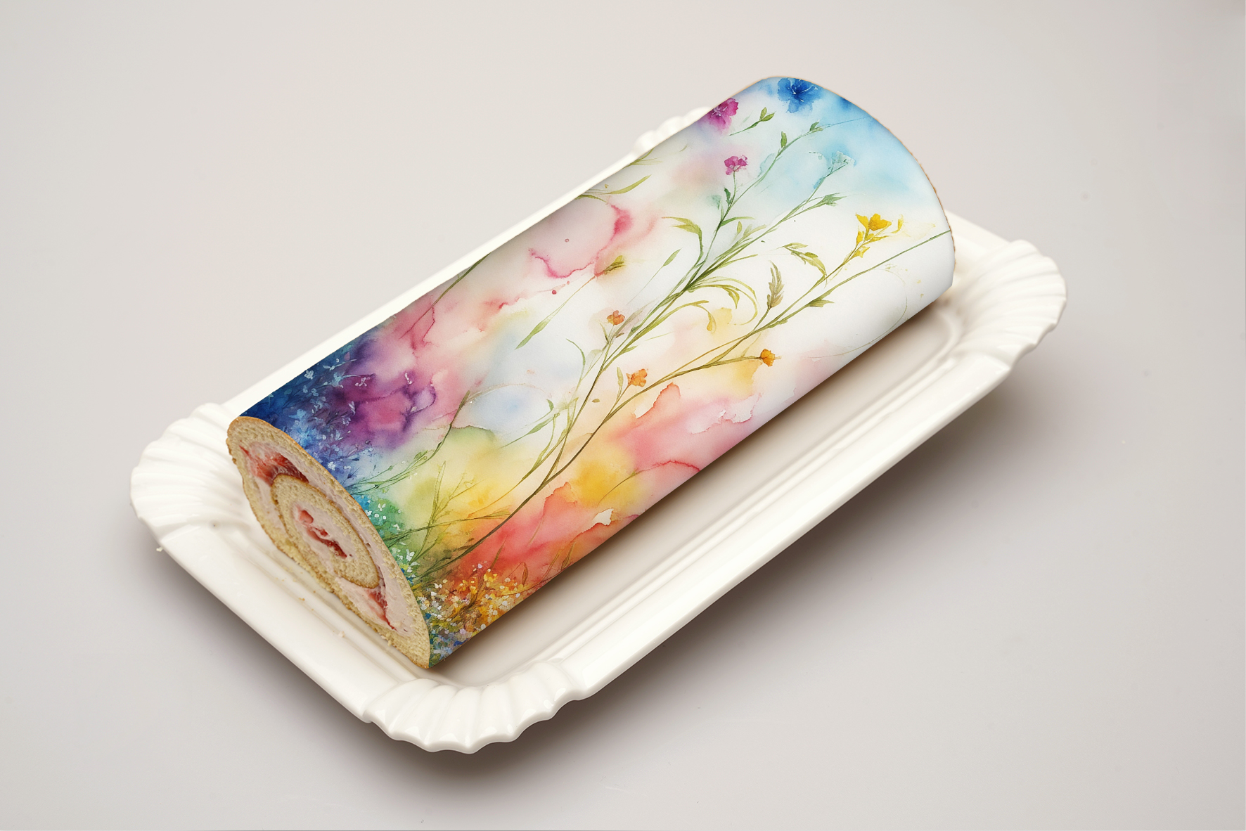 Rouladendekor Watercolor Flowers