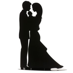 Cake Topper Brautpaar mit Kind aus Metal