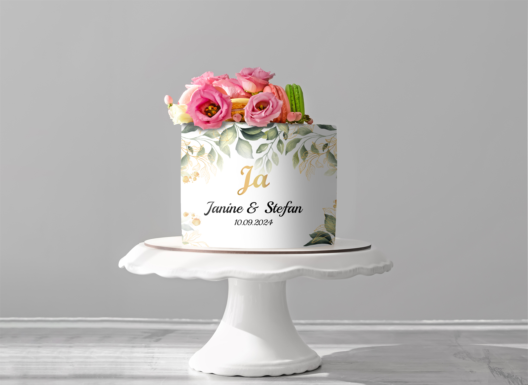 Deko Fondant Hochzeit mit persönlichen Daten