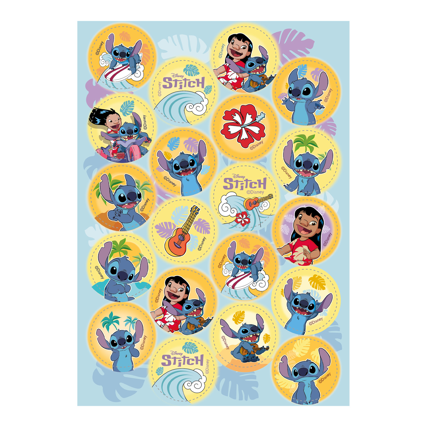 Oblaten Dekoration Stitch Muffins – Essbare Tortendeko, 3,4 cm