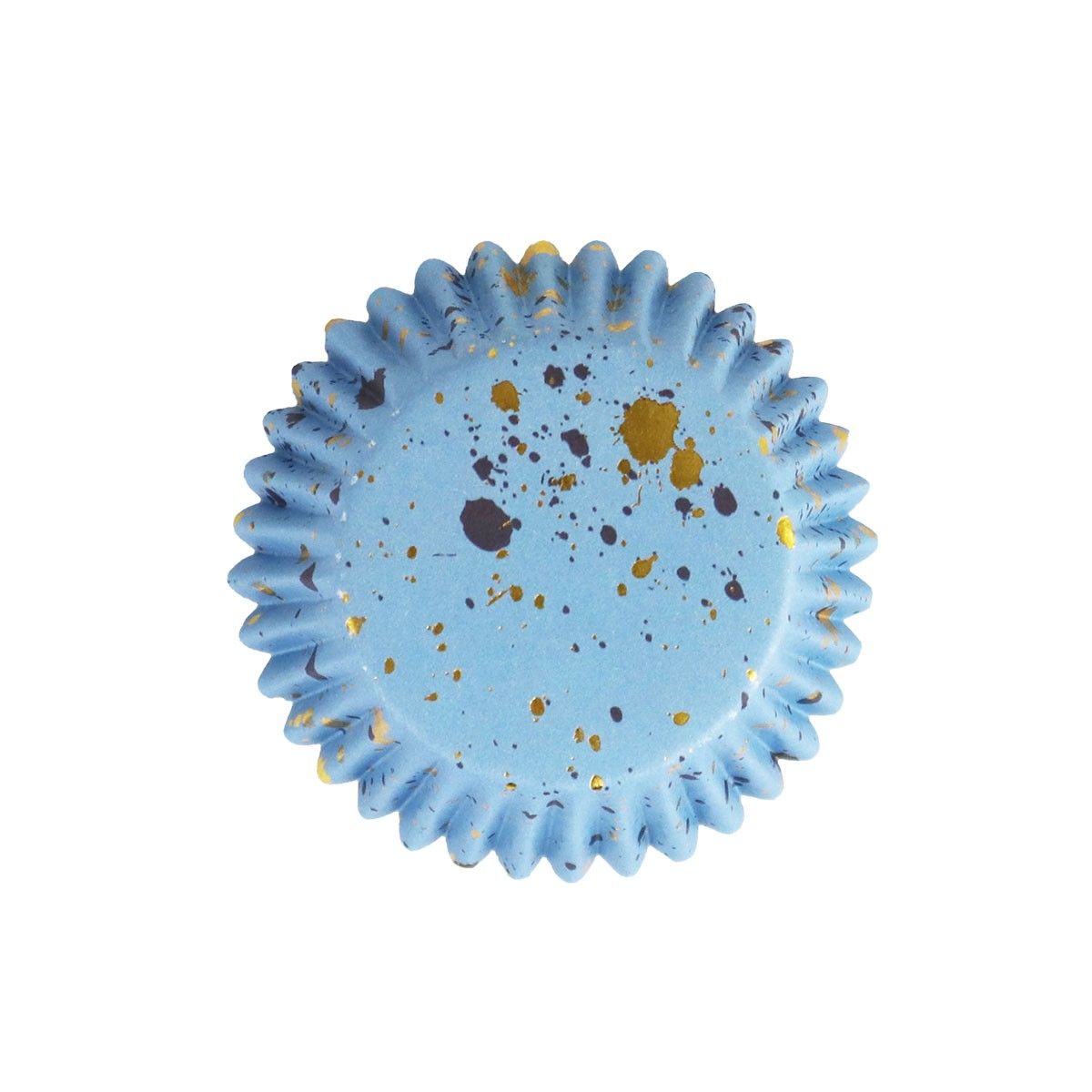 Cupcake Förmchen hellblau/gold