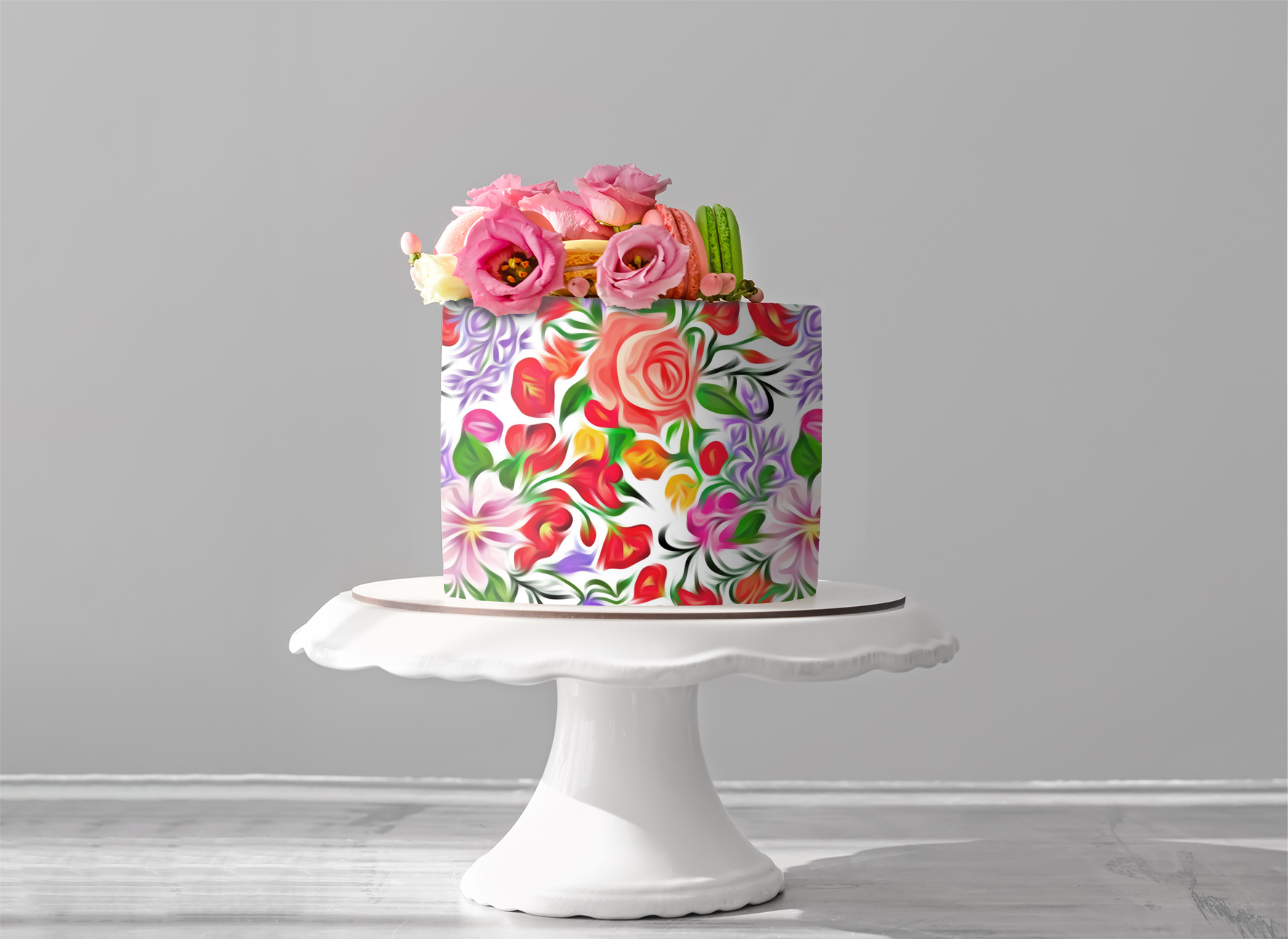 Deko Fondant Blumenmuster