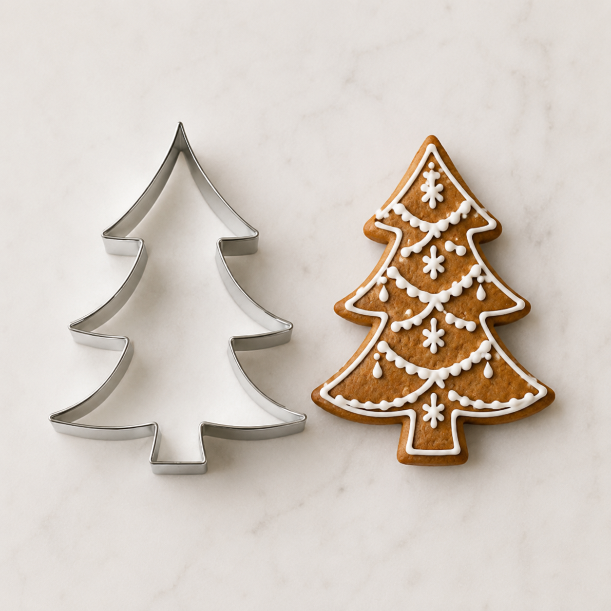 Lebkuchenausstecher Christbaum aus Edelstahl – 10,5 cm