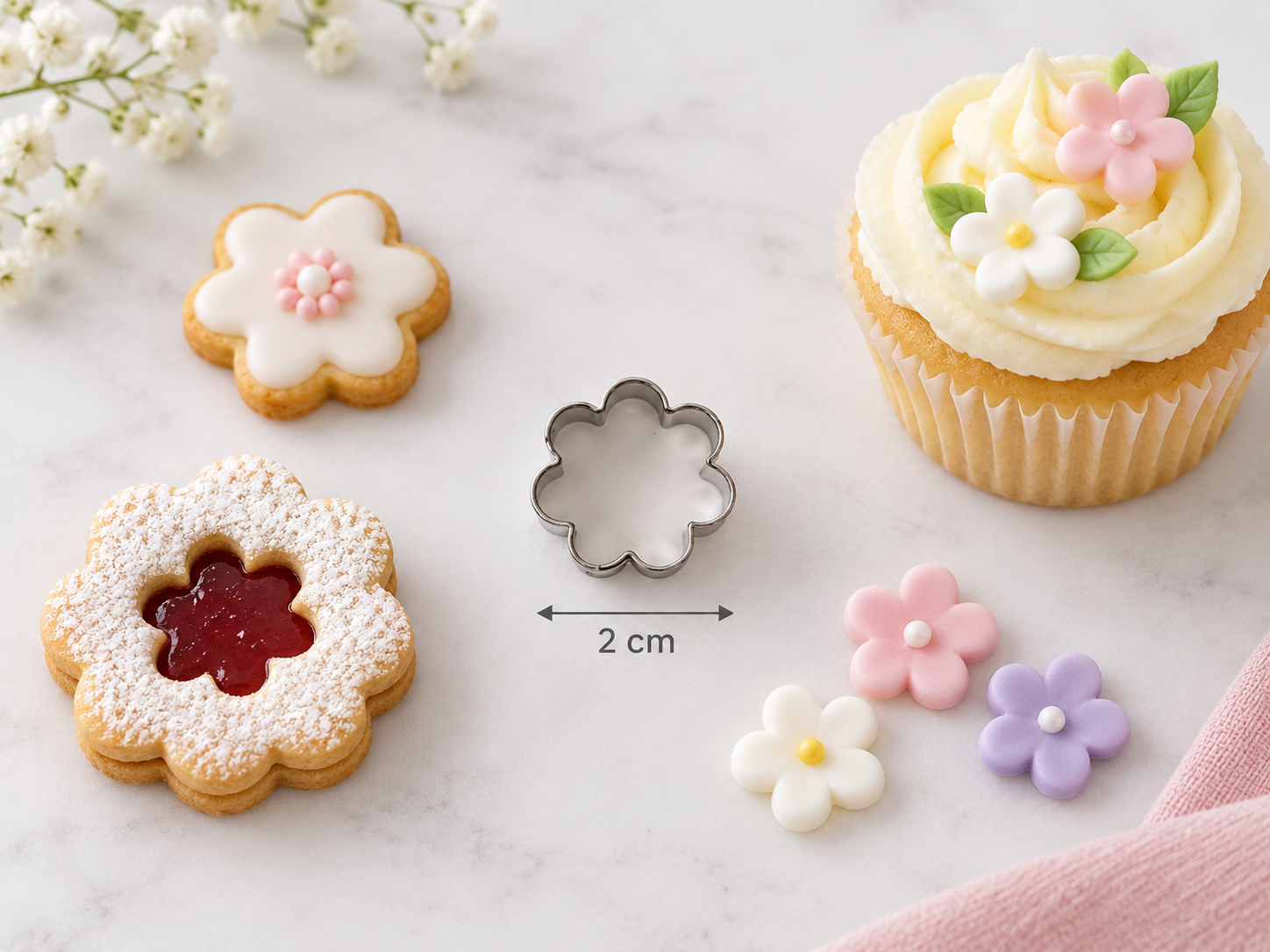 Ausstecher Blume Mini 2 cm – für Kekse, Fondant & Dekoration