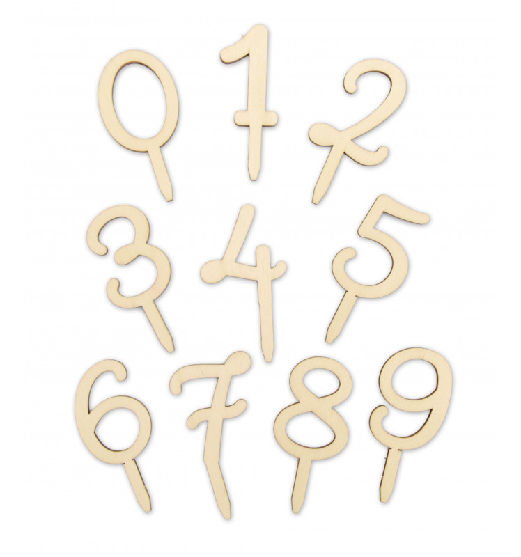 Caketopper Zahlen aus Holz
