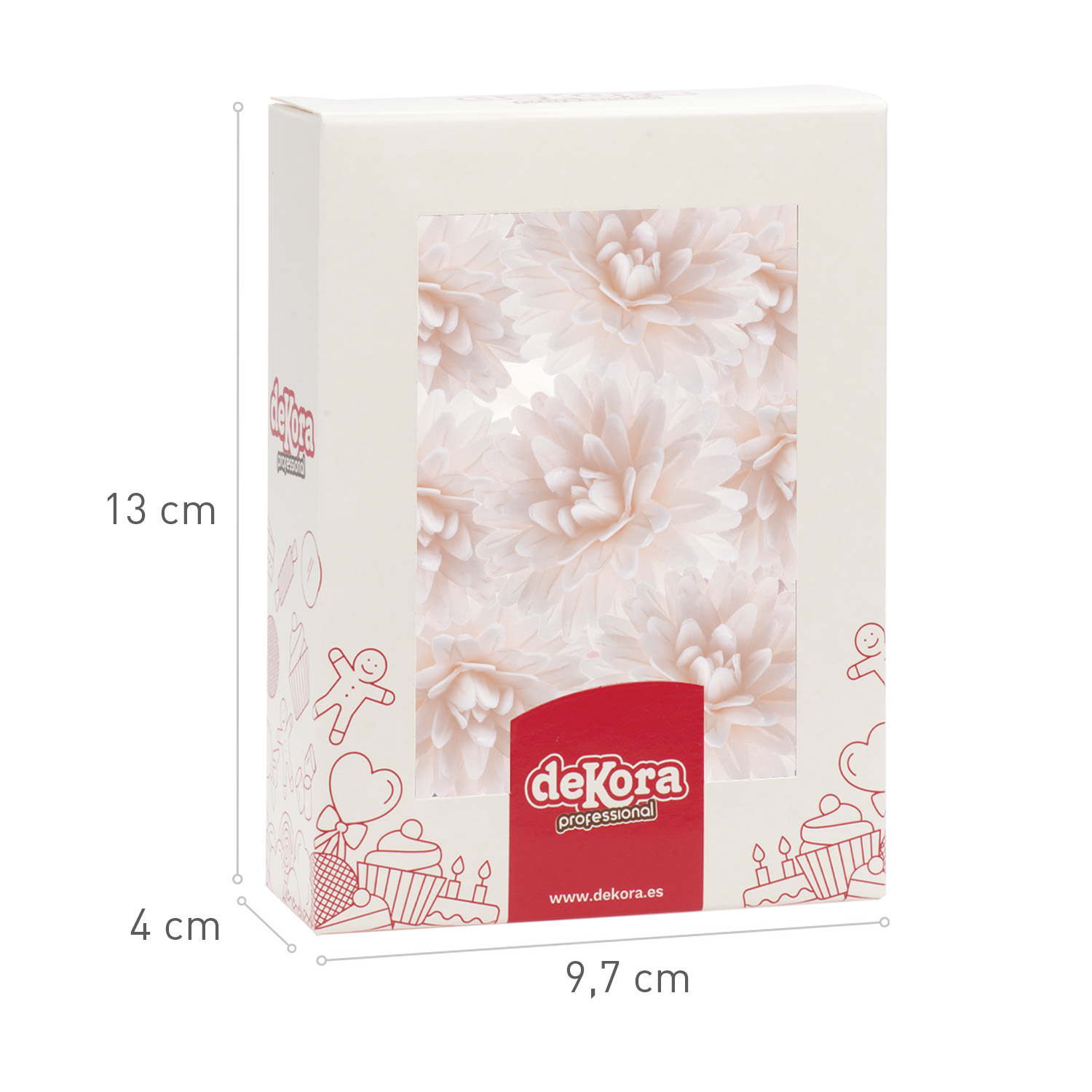 Pom Pom Wafer Paper Dekoration Weiß – Essbare Tortendeko aus Wafer Paper für Kuchen & Cupcakes
