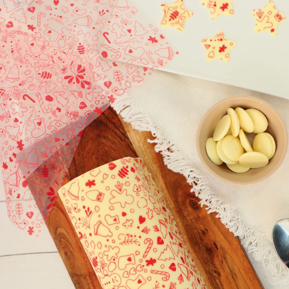 2 Transferfolien für Bûche – Motiv Weihnachten