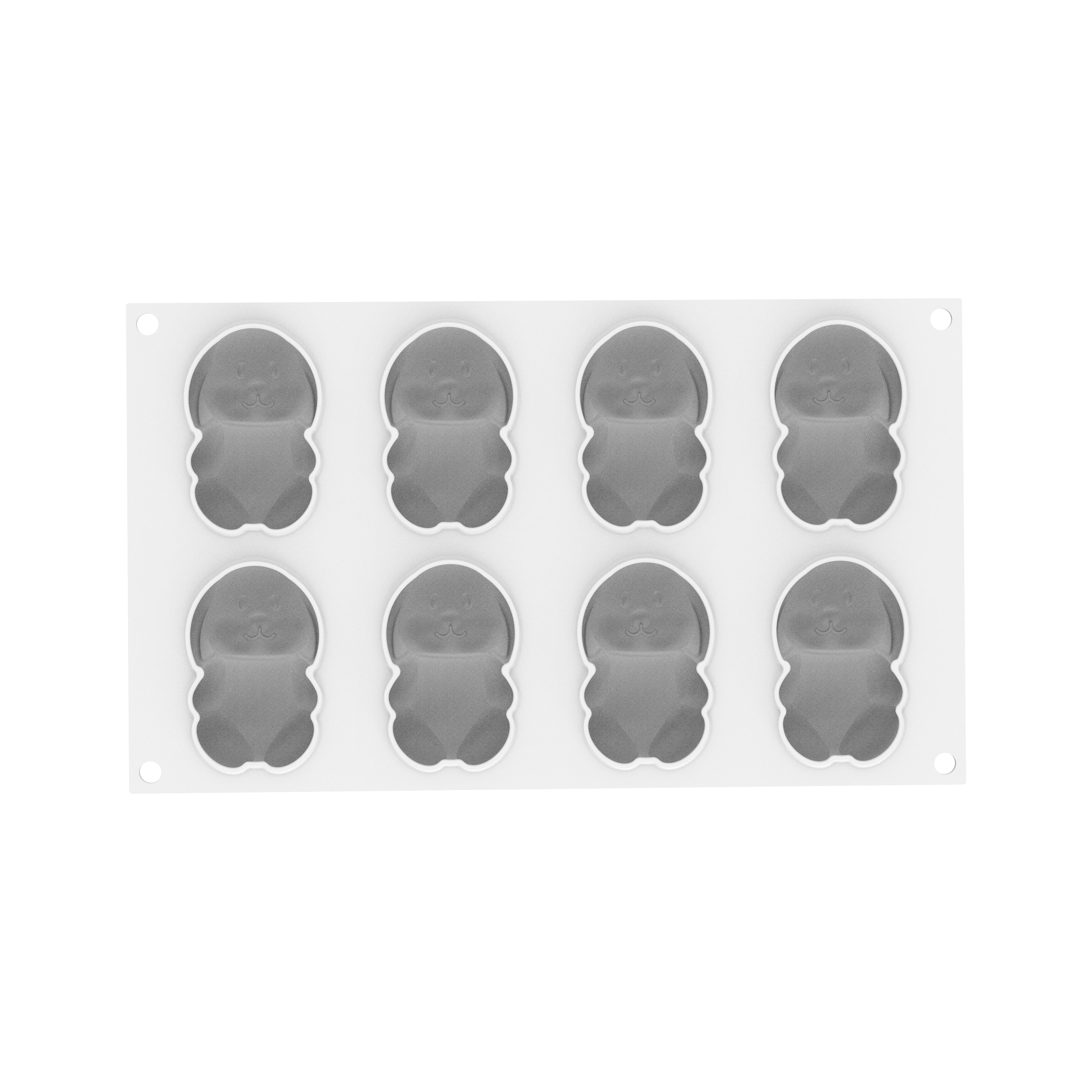 RABBIT 70 – Silikonform mit Ausstecher (8er Form) | 76 × 50 × 29 mm