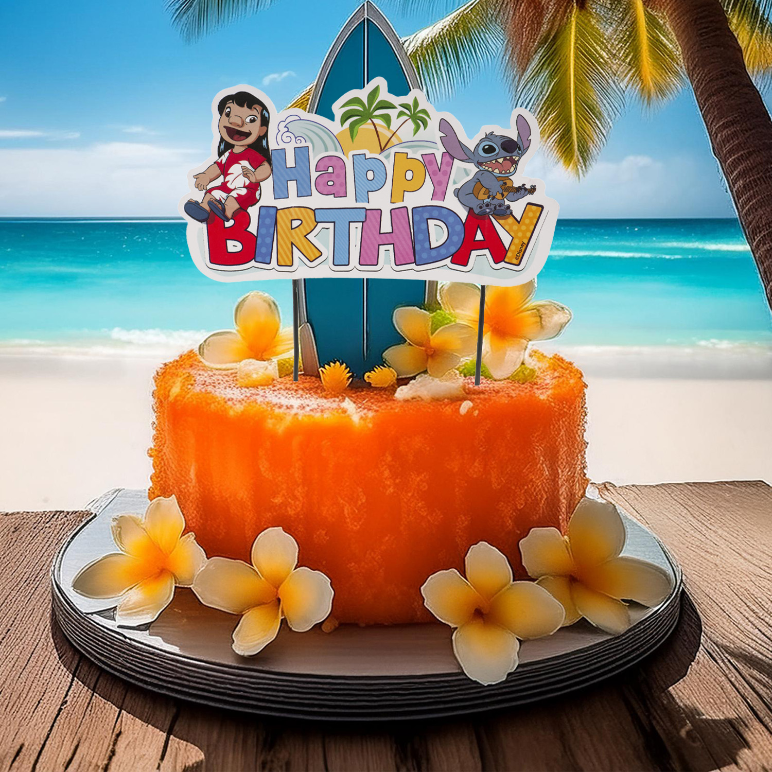 Cake Topper „Stitch“ – 17,5 cm Papier-Tortenstecker