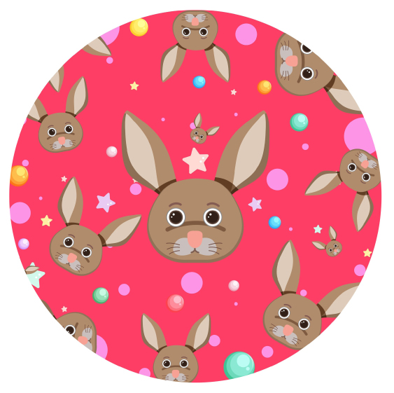 Nahaufnahme: Druckdetails der essbaren Muffinaufleger Ostern auf Oblate