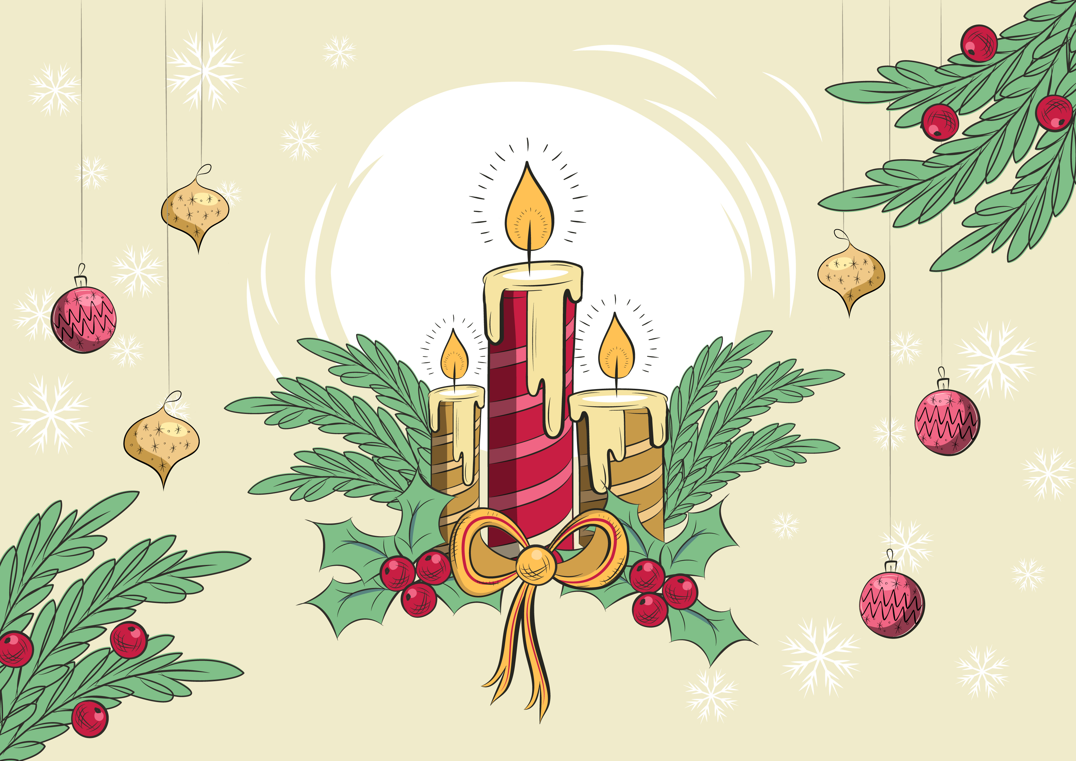 Rouladendekor "Weihnachtskerze"