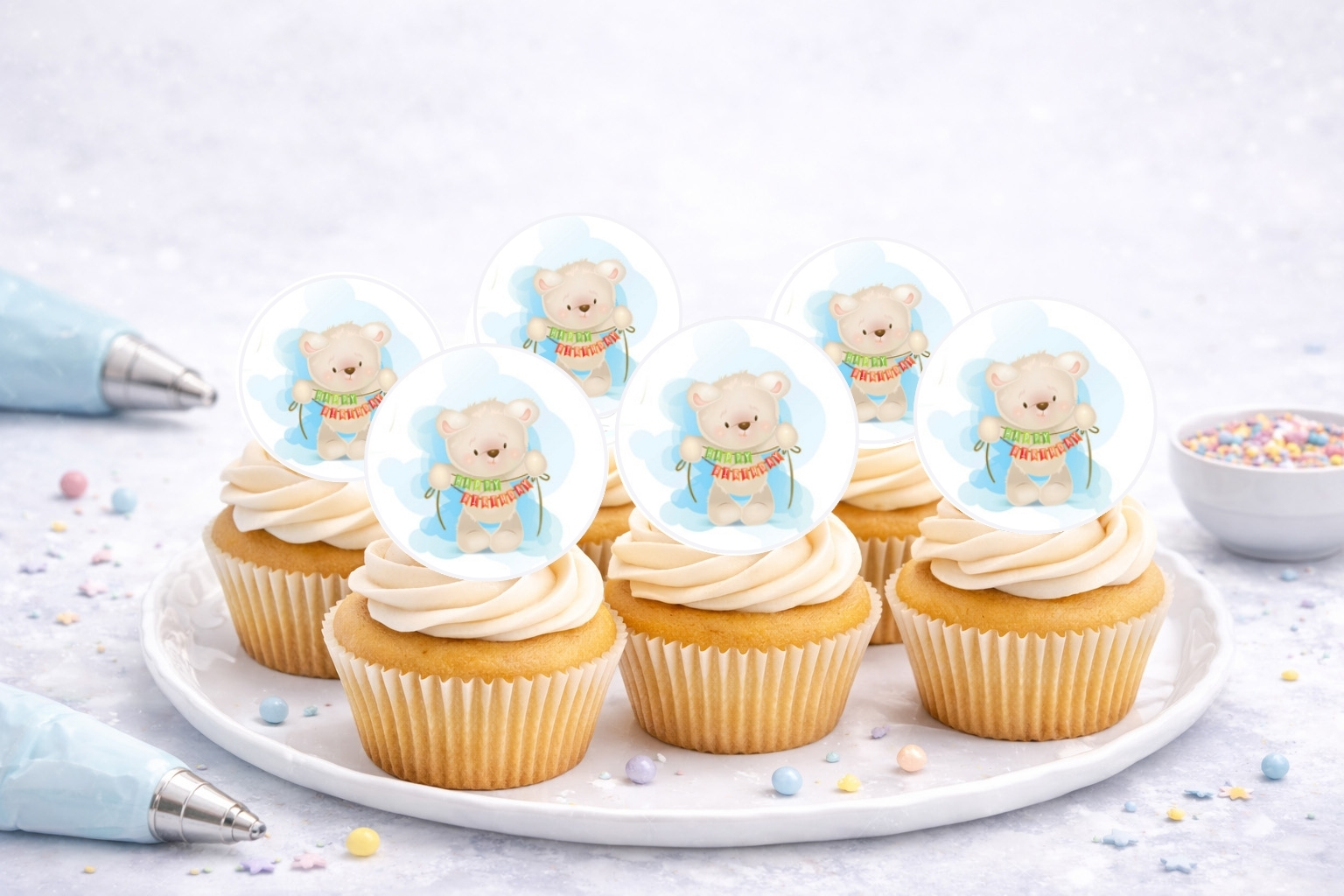 Muffinaufleger Bär Blau