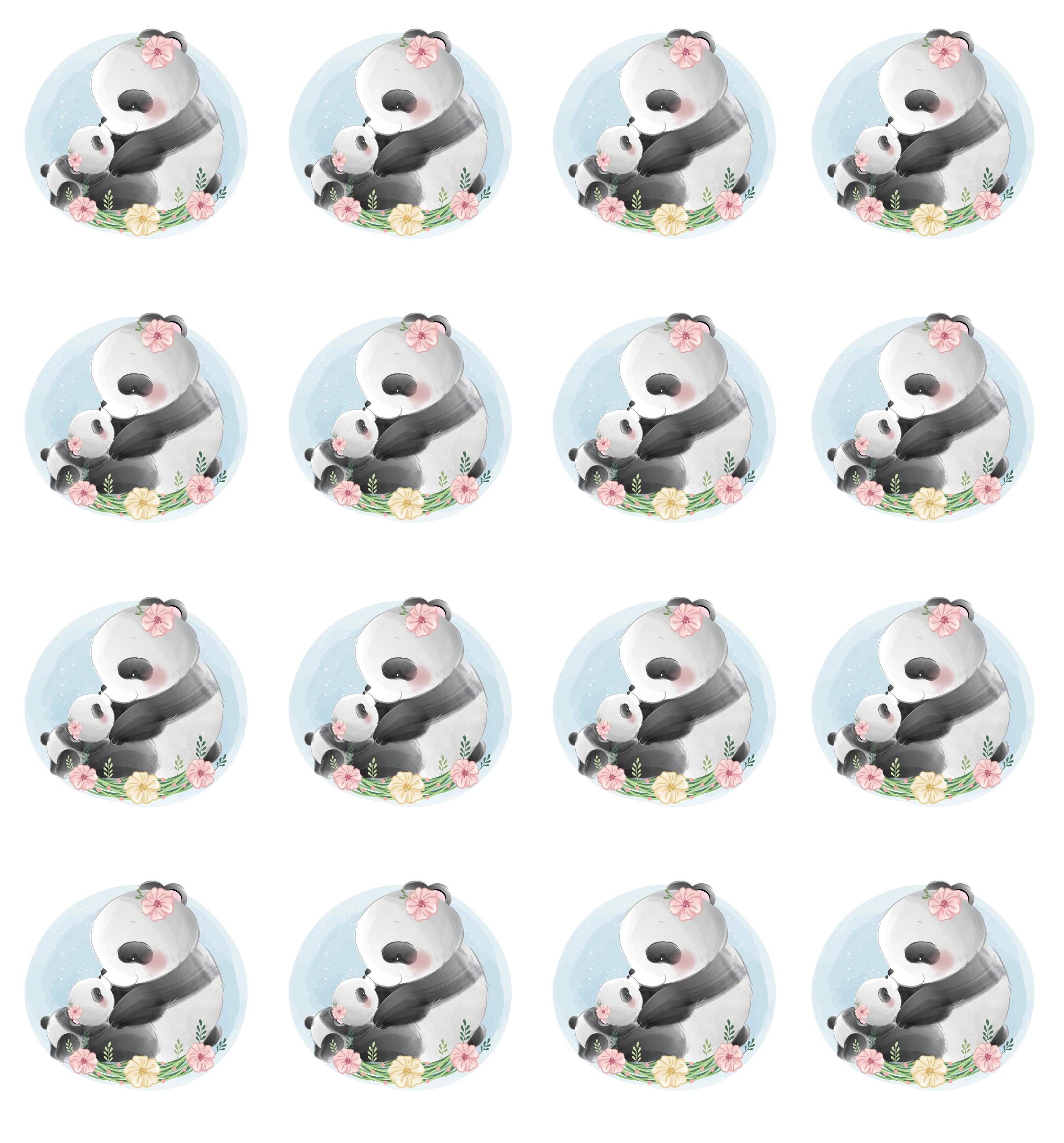 Essbare Muffinaufleger mit Panda-Motiv für Cupcakes und Muffins