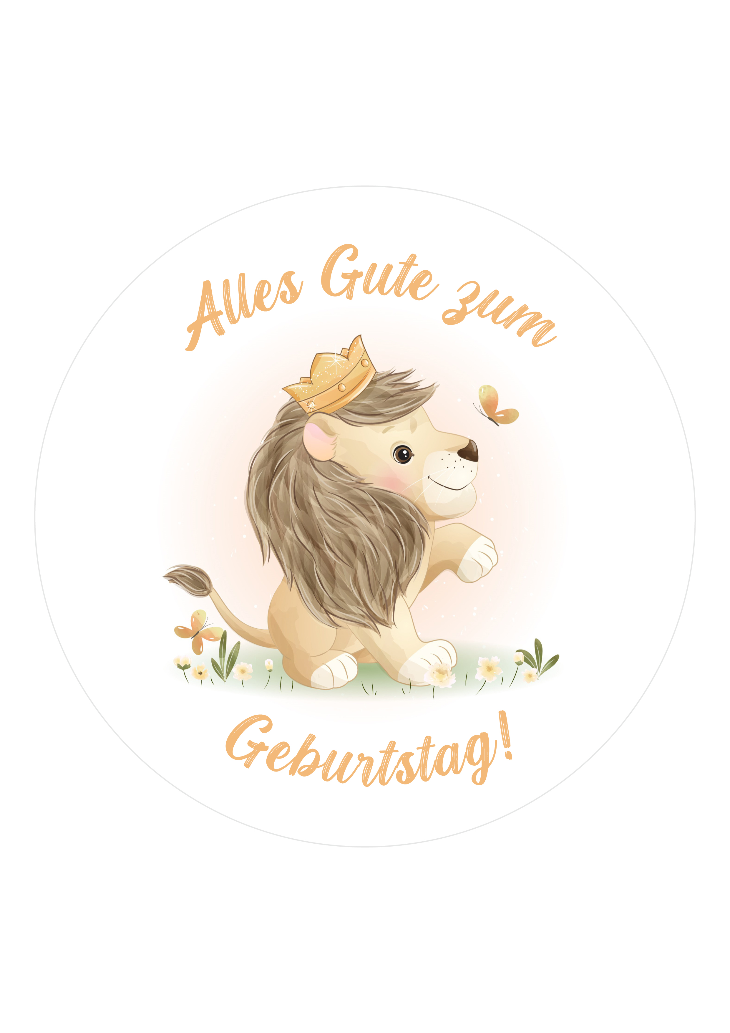 Tortenaufleger Löwe „Alles Gute zum Geburtstag“