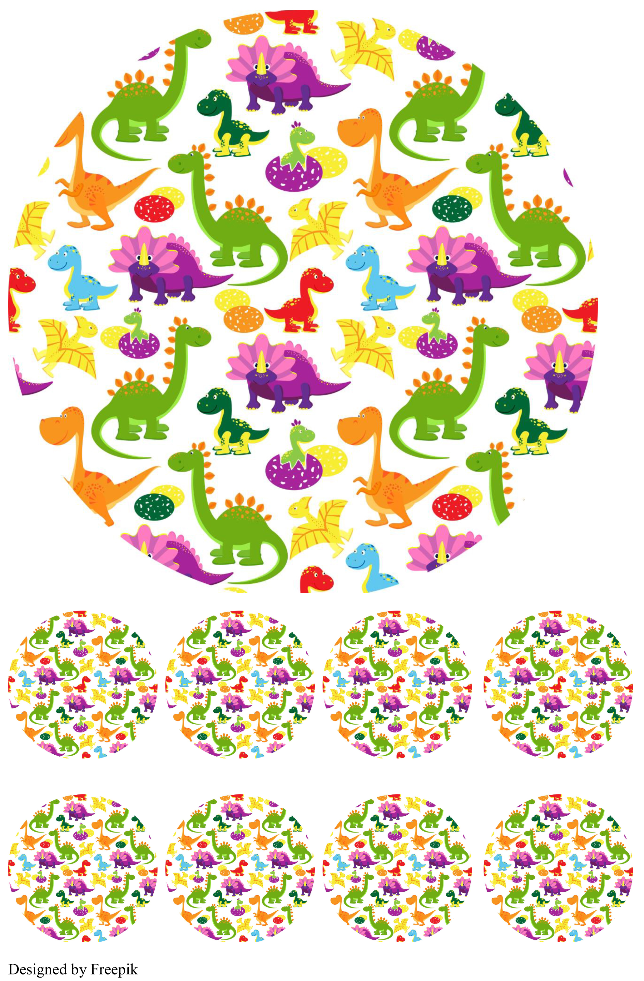 Tortenbild inkl. Muffinaufleger Dinosaurier