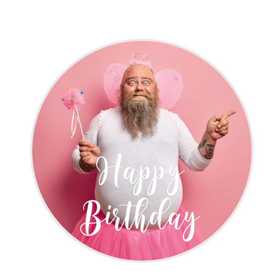 Detailansicht der Happy-Birthday-Motive als essbare Muffinaufleger auf Oblate Deluxe