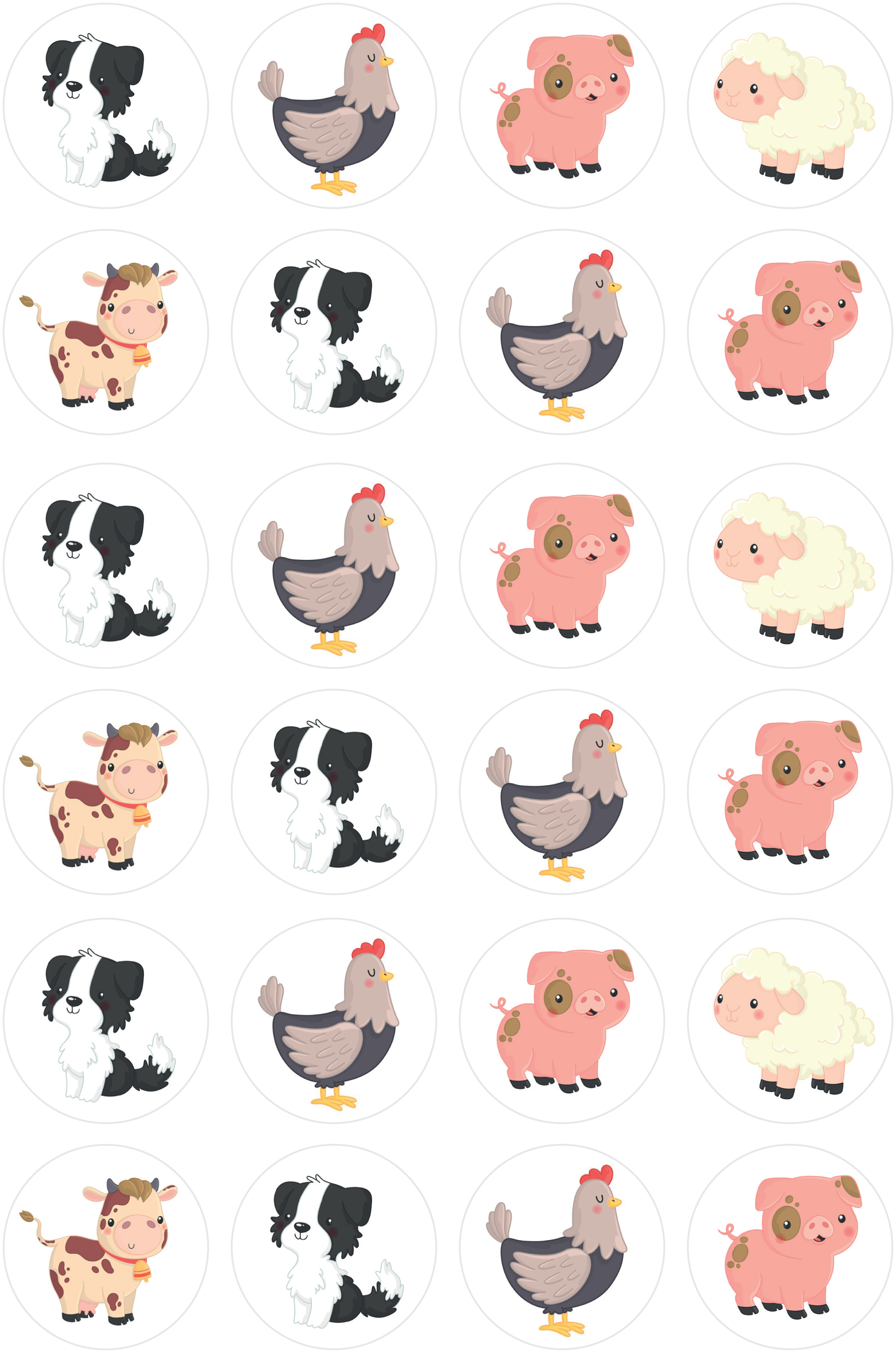 Muffinaufleger Bauernhoftiere