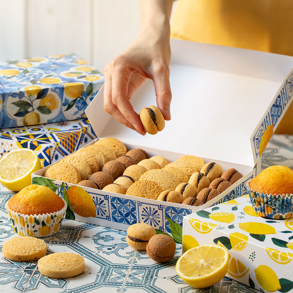Verpackungsbox im mediterranen Amalfi Stil